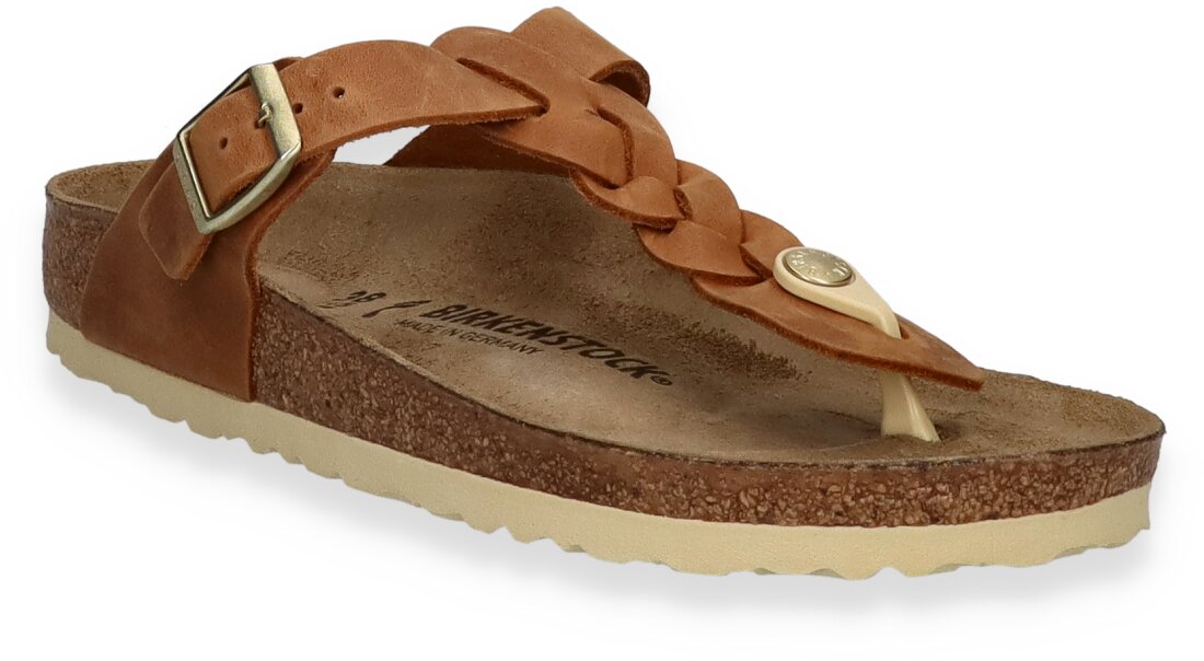 Birkenstock Damen-Zehentrenner aus Leder 591221973841 (Braun)