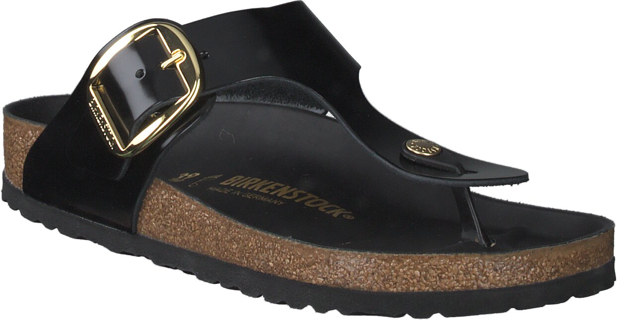 Birkenstock Damen-Zehentrenner aus Leder 591001973774 (Schwarz)