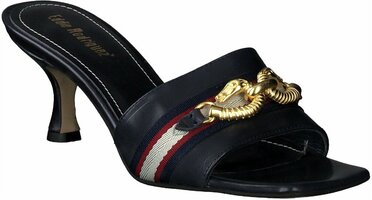 Damen-Pantoletten aus Leder 951110 (Blau)