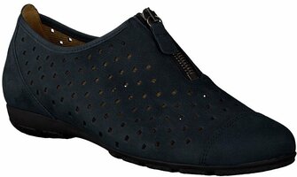 Damen-Slipper aus Leder 462077 (Dunkelblau)