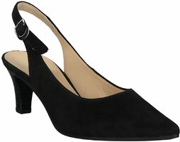 Damen-Slingpumps aus Leder 462044 (Schwarz)