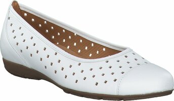 Flache Damen-Ballerinas aus Leder 404809 (Weiß)