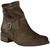 Flache Leder-Stiefeletten 560728 (Braun)