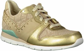 Leder-Schnürschuhe 564060 (Gold/Beige)