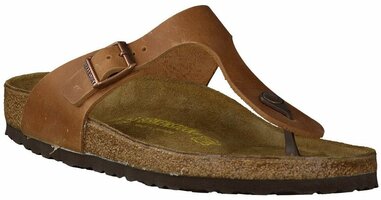 Leder-Zehentrenner für Herren 569574 (Mittelbraun)