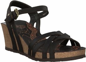 Leder-Wedges 599611 (Dunkelbraun)