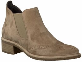 Damen-Stiefeletten aus Leder 637038 (Beige)