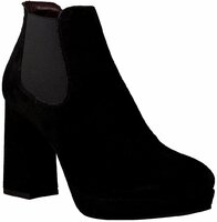 Damen-Stiefeletten aus Leder 634049 (Schwarz)