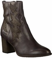 Leder-Stiefeletten mit Absatz 636149 (Grau)