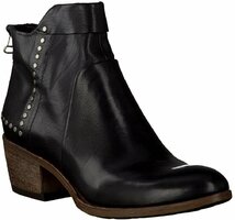 Leder-Stiefeletten mit Absatz 636046 (Schwarz)
