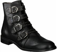 Damen-Stiefeletten aus Leder 648310 Schwarz