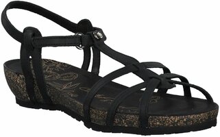 Damen-Sandalen aus Leder 667456 (Schwarz)