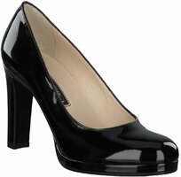 Plateau-Pumps aus Leder 590083 (Schwarz)