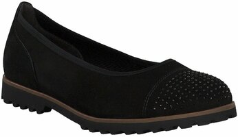Ballerinas aus Leder 711722 (Schwarz)