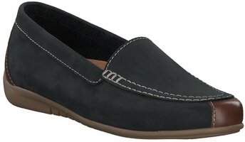 Slipper aus Leder 711731 (Dunkelblau)