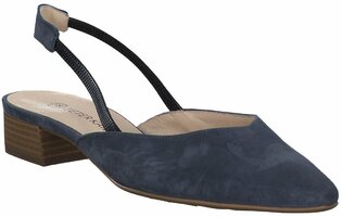 Slingpumps aus Leder 711317 (Blau)