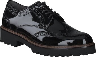 Damen-Schnürschuhe aus Leder 733374 (Schwarz)