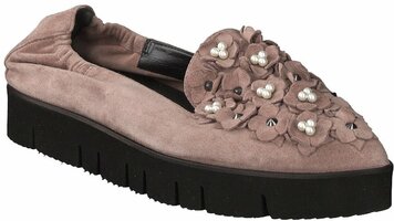 Damen-Slipper aus Leder 683474 (Rosa)