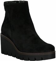 Damen-Keilabsatz-Stiefeletten aus Leder 733209 (Schwarz)