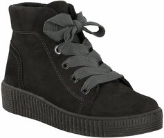 Damen-Schnürboots aus Leder 733271 (Grau)