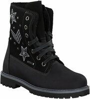 Kinder-Winterstiefel aus Leder 727891 (Schwarz)