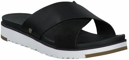 Damen-Pantoletten aus Leder 753300 (Schwarz)