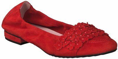 Damen-Ballerinas aus Leder 734548 (Rot)