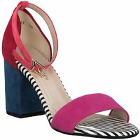 Damen-Sandaletten aus Leder 785696 (Rot/Bunt)