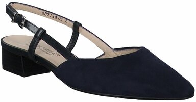 Damen-Slingpumps aus Leder 769034 (Dunkelblau)