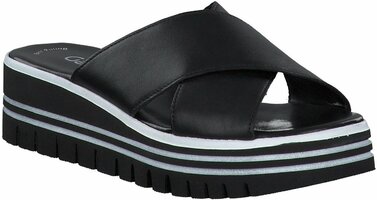 Damen-Pantoletten aus Leder 769290 (Schwarz)