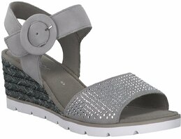 Wedges für Damen aus Leder 769377 (Hellgrau)