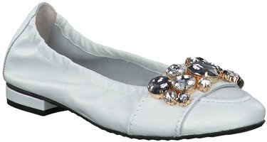 Damen-Ballerinas aus Leder 734603 (Weiß)