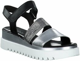 Plateau-Sandalen für Damen 769233 (Schwarz/Silber)
