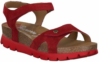 Damen-Sandalen aus Leder 770036 (Dunkelrot)