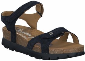 Damen-Sandalen aus Leder 770048 (Dunkelblau)
