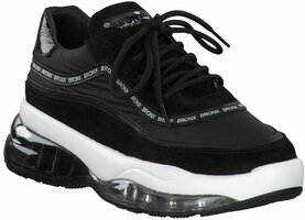 Damen-Schnürschuhe aus Leder 790599 (Schwarz)