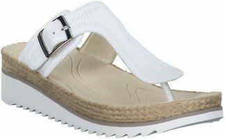 Damen-Zehentrenner aus Leder 734986 (Weiß)