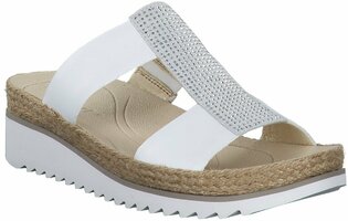 Damen-Pantoletten aus Leder 734974 (Weiß)