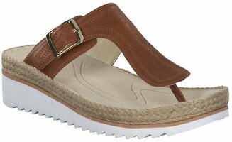 Damen-Zehentrenner aus Leder 734998 (Mittelbraun)