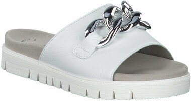 Damen-Pantoletten aus Leder 769538 (Weiß)