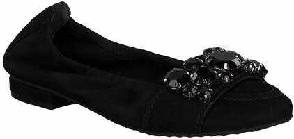 Damen-Ballerinas aus Leder 783171 (Schwarz)