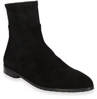 Damen-Stiefeletten aus Leder 807412 (Schwarz)
