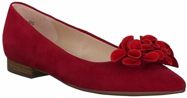 Damen-Ballerinas aus Leder 842989 (Dunkelrot)