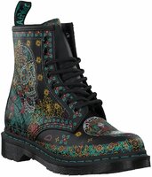Damen-Schnürboots aus Leder 783274 (Schwarz/Bunt)