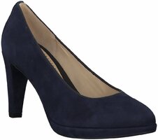 Plateau-Pumps für Damen aus Leder 819104 (Dunkelblau)
