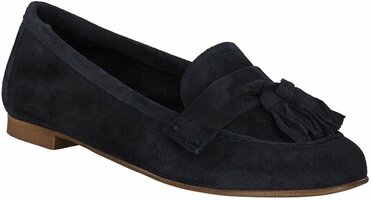 Damen-Slipper aus Leder 873251 (Dunkelblau)
