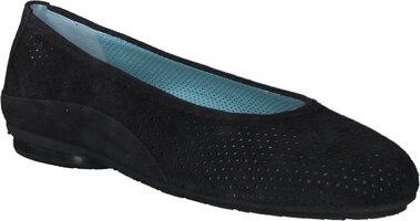 Damen-Ballerinas aus Leder 876847 (Schwarz)