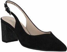 Damen-Slingpumps aus Leder 843167 (Schwarz)