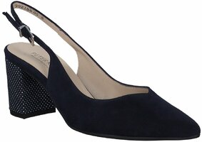 Damen-Slingpumps aus Leder 843131 (Dunkelblau)