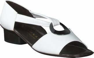 Damen-Peeptoes aus Leder 130933 (Weiß)